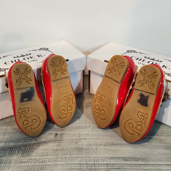 Chloe K. Toddler Girl Rock Stud Red Dress Shoes - Picture 7 of 8